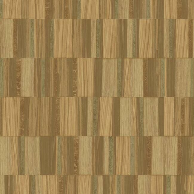 Gilded Wood Tile Wallpaper Wallpaper York Double Roll Copper 