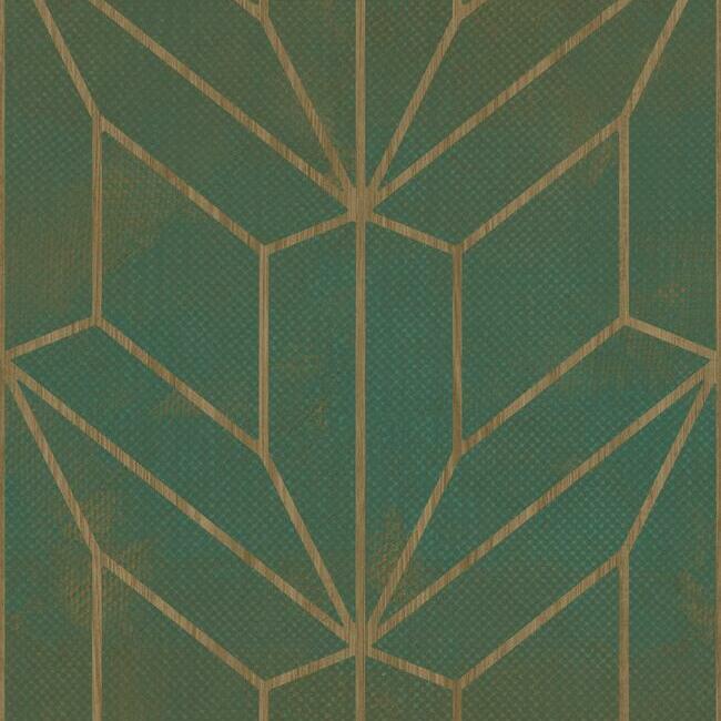 Hammered Diamond Inlay Wallpaper Wallpaper York Double Roll Forest Green/Wood 