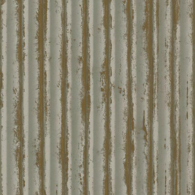 Weathered Metal Wallpaper Wallpaper York Double Roll Taupe/Gold 