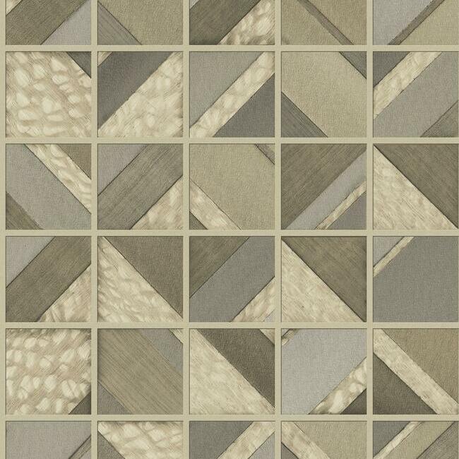 Patchwork Tile Wallpaper Wallpaper York Double Roll Warm Neutrals 
