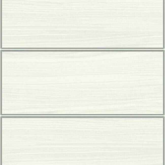 Cerused Woodgrain Wallpaper Wallpaper York Double Roll White/Silver 