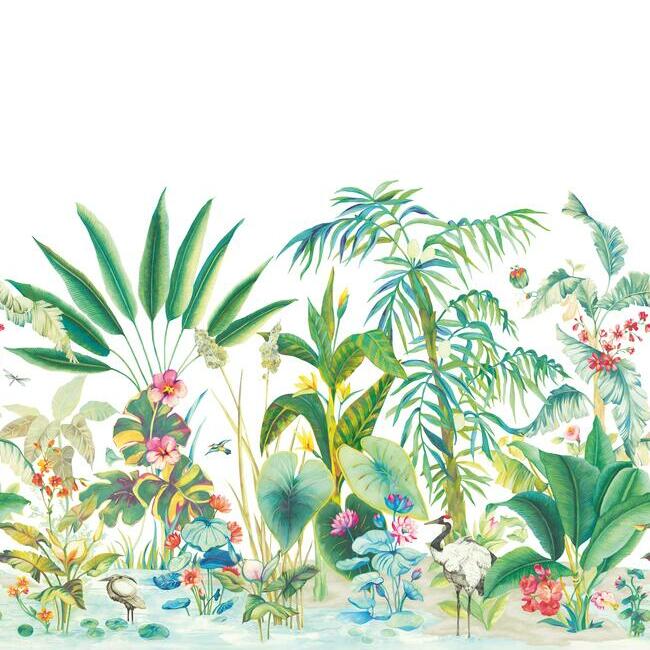Tropical Panoramic Wall Mural Wall Mural York Roll White 