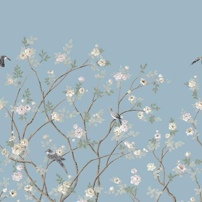 Lingering Garden Wall Mural Wall Mural York Roll Sky Blue 
