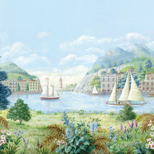 Safe Harbor Wall Mural Wall Mural York Roll Sky Blue 