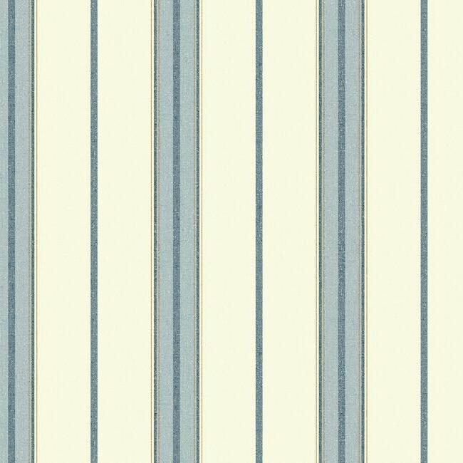 Ralph Stripe Wallpaper Wallpaper Carey Lind Designs Double Roll Blue/Gold 