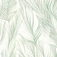 Peaceful Plume Wallpaper Wallpaper Candice Olson Double Roll Light Blue/Silver 