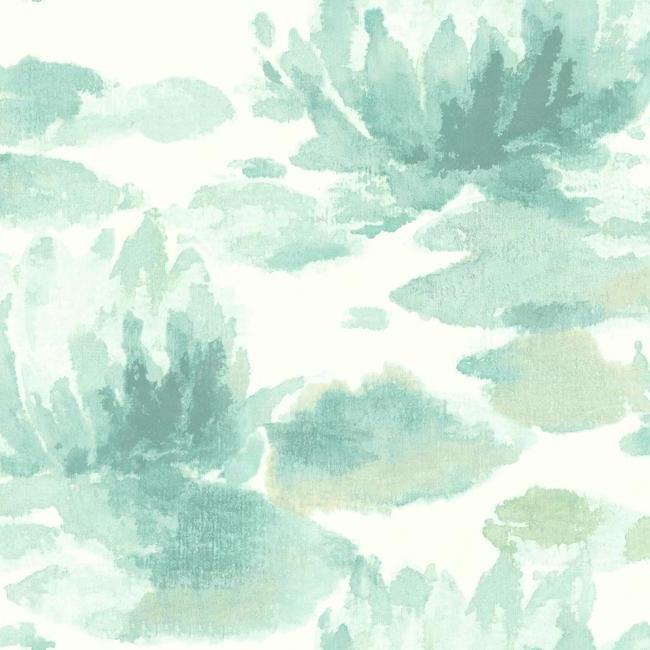 Water Lily Wallpaper Wallpaper Candice Olson Double Roll Clean Blue 