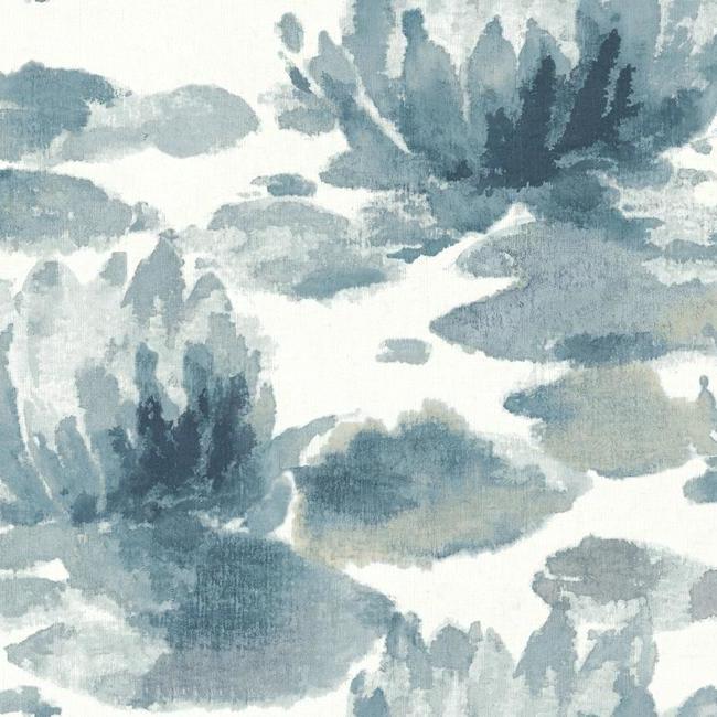 Water Lily Wallpaper Wallpaper Candice Olson Double Roll Cobalt 