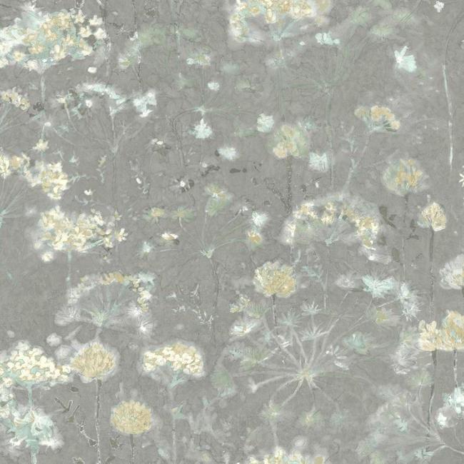 Botanical Fantasy Wallpaper Wallpaper Candice Olson Double Roll Grey/Light Blue 