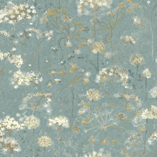 Botanical Fantasy Wallpaper Wallpaper Candice Olson Double Roll Blue/Beige 