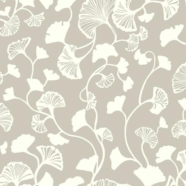 Ginkgo Trail Wallpaper Wallpaper Candice Olson Double Roll Silver/White 