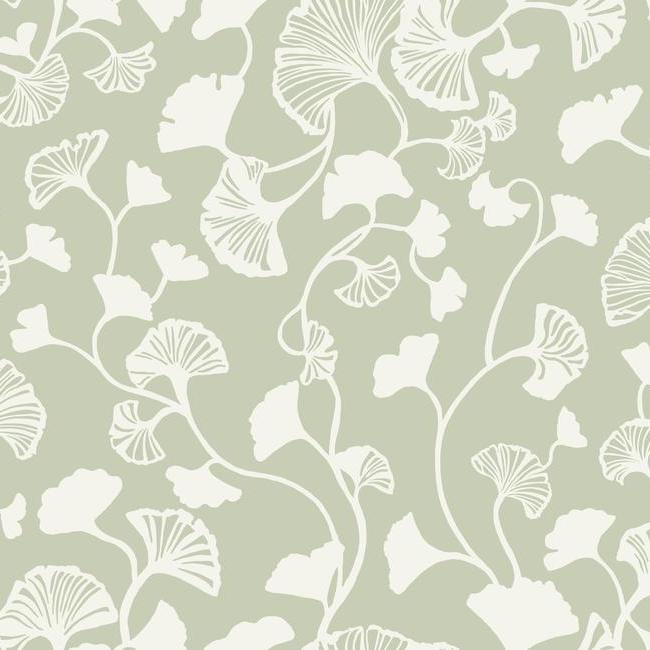 Ginkgo Trail Wallpaper Wallpaper Candice Olson Double Roll Sage/White 