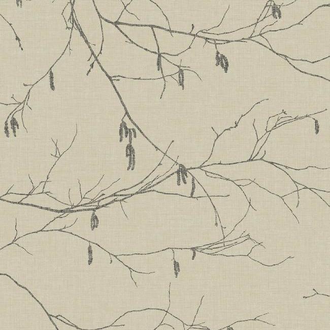 Winter Branches Wallpaper Wallpaper York Double Roll Black/Sand 
