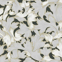 Acanthus Toss Wallpaper Wallpaper York Double Roll Black/Grey 