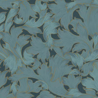 Acanthus Toss Wallpaper Wallpaper York Double Roll Dark Blue 