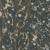 Marbled Endpaper Wallpaper Wallpaper York Double Roll Black/Gold 