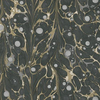 Marbled Endpaper Wallpaper Wallpaper York Double Roll Black/Gold 