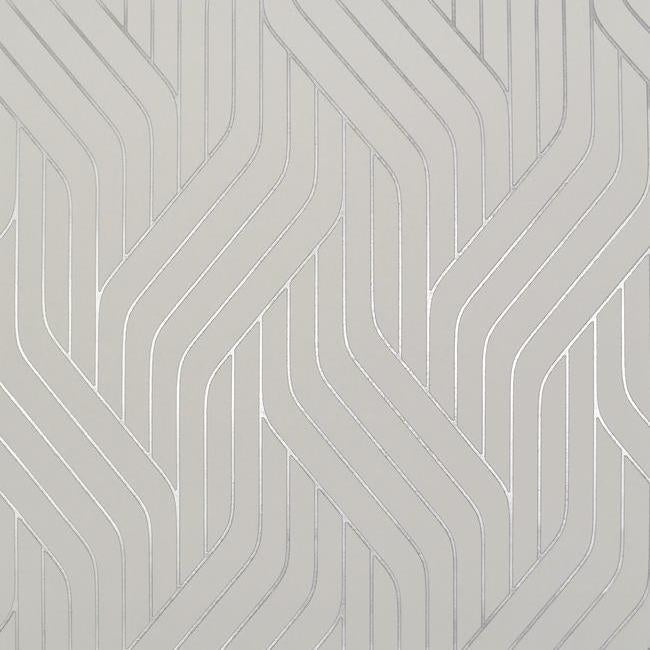Ebb And Flow Wallpaper Wallpaper Antonina Vella Double Roll White/Silver 