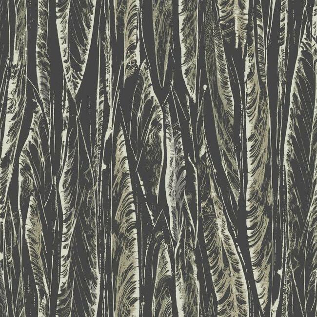 Native Leaves Wallpaper Wallpaper Antonina Vella Double Roll Black 