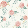 Watercolor Roses Premium Peel + Stick Wallpaper Peel and Stick Wallpaper Magnolia Home Roll Red Coral 