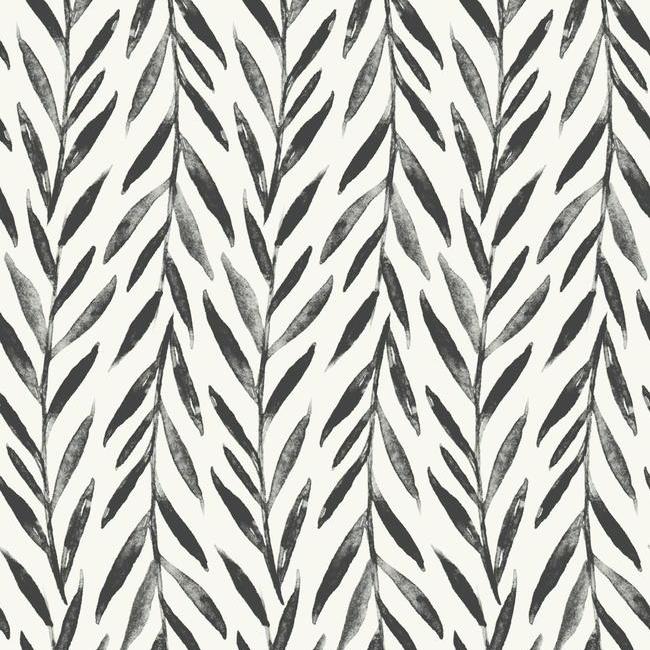 Willow Premium Peel + Stick Wallpaper Peel and Stick Wallpaper Magnolia Home Roll Black 