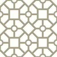 Hedgerow Trellis Premium Peel + Stick Wallpaper Peel and Stick Wallpaper York Roll Taupe/Gold 