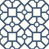 Hedgerow Trellis Premium Peel + Stick Wallpaper Peel and Stick Wallpaper York Roll Navy/Blue 
