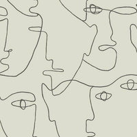 Pablo Portraits Premium Peel + Stick Wallpaper Peel and Stick Wallpaper York Roll Linen/Charcoal 