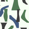 Modernist Premium Peel + Stick Wallpaper Peel and Stick Wallpaper York Roll Emerald/Cobalt 