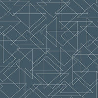 Triangulation Premium Peel + Stick Wallpaper Peel and Stick Wallpaper York Roll Navy 
