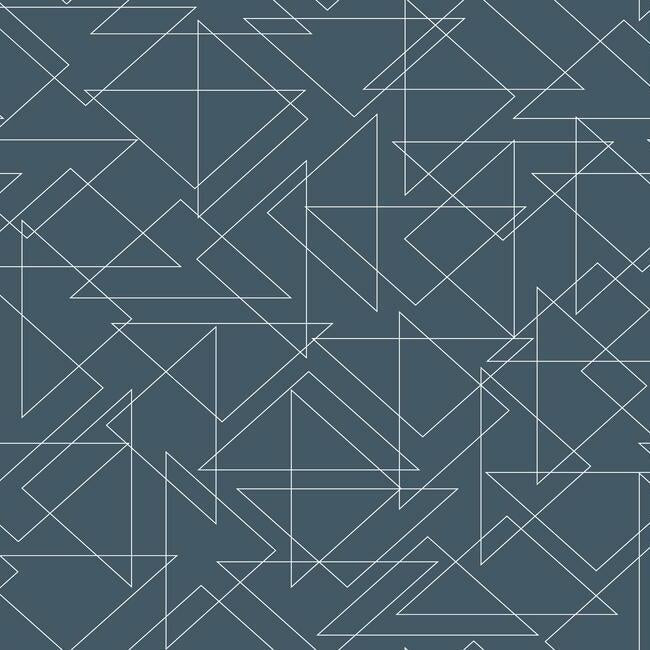 Triangulation Premium Peel + Stick Wallpaper Peel and Stick Wallpaper York Roll Navy 