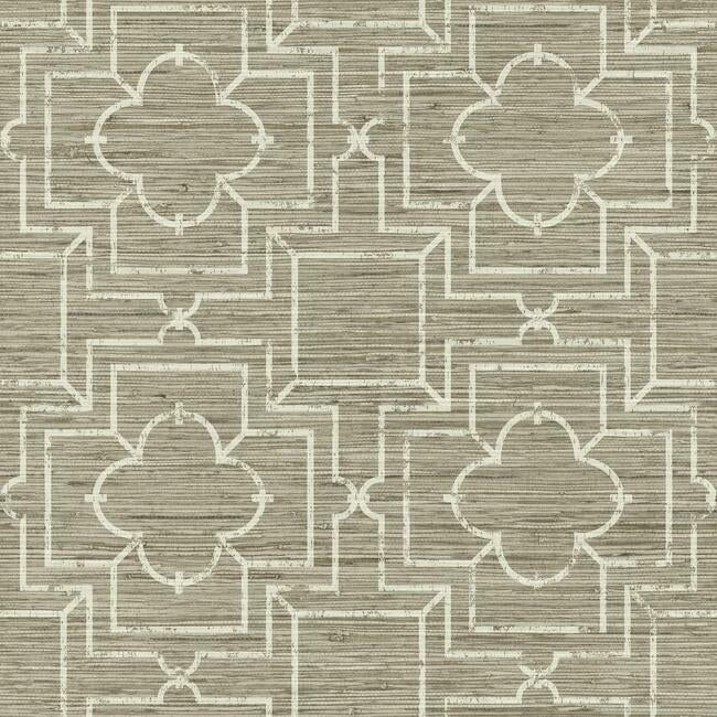 Quatrefoil Trellis Premium Peel + Stick Wallpaper Peel and Stick Wallpaper York Roll Neutral 
