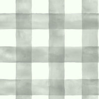 Checkmate Watercolor Premium Peel + Stick Wallpaper Peel and Stick Wallpaper York Roll Grey 