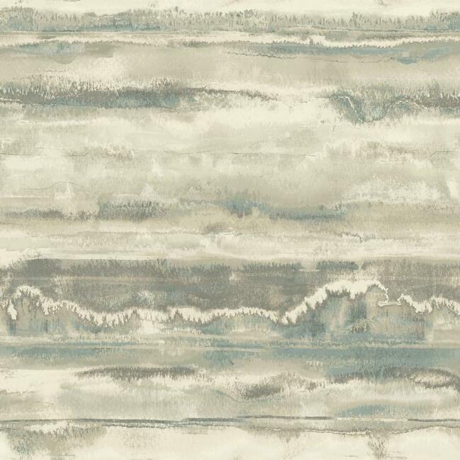 High Tide Premium Premium Peel + Stick Wallpaper Peel and Stick Wallpaper Candice Olson Roll Taupe/Blue 