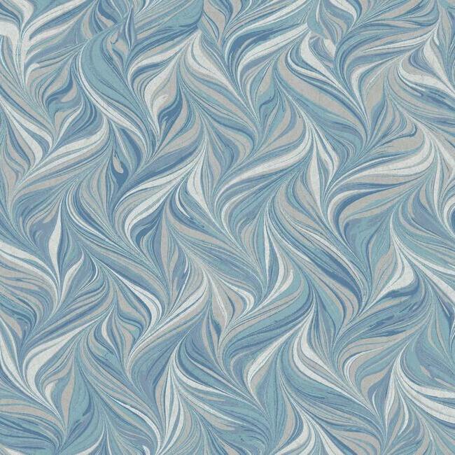 Ebru Swirls Premium Premium Peel + Stick Wallpaper Peel and Stick Wallpaper York Roll Blues 