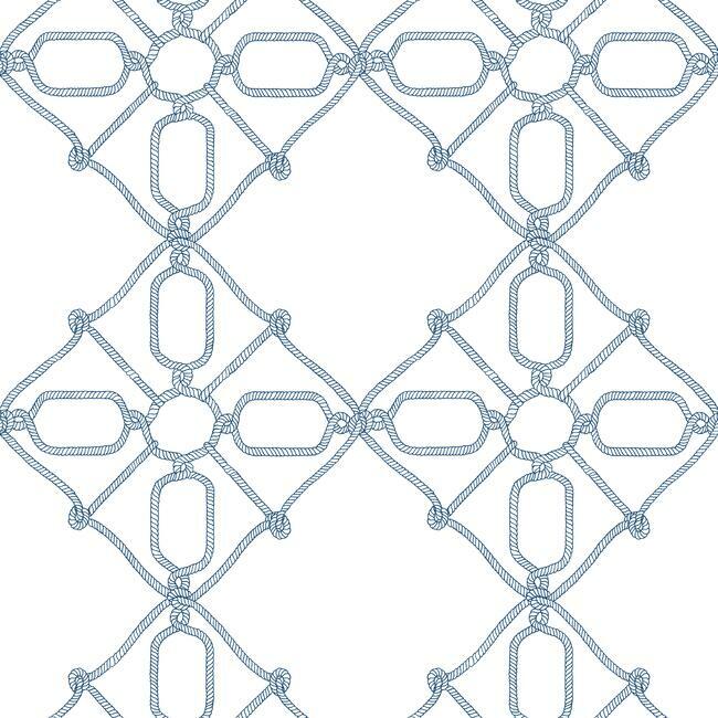 Seawater Diamond Trellis Premium Peel + Stick Wallpaper Peel and Stick Wallpaper York Roll Navy On White 