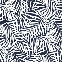 Oahu Fronds Premium Peel + Stick Wallpaper Peel and Stick Wallpaper York Roll Navy 