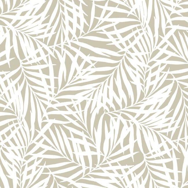 Oahu Fronds Premium Peel + Stick Wallpaper Peel and Stick Wallpaper York Roll Linen 