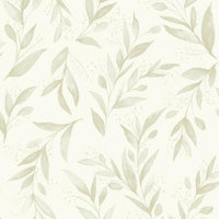 Olive Branch Premium Peel + Stick Wallpaper Peel and Stick Wallpaper Magnolia Home Roll Beige 