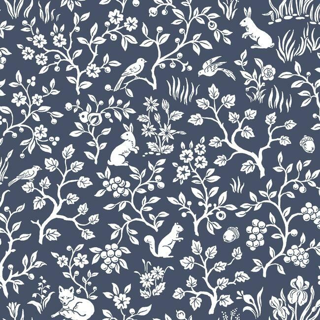 Fox & Hare Premium Peel + Stick Wallpaper Peel and Stick Wallpaper Magnolia Home Roll Navy 