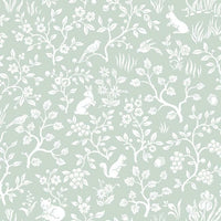 Fox & Hare Premium Peel + Stick Wallpaper Peel and Stick Wallpaper Magnolia Home Roll Mineral Green 