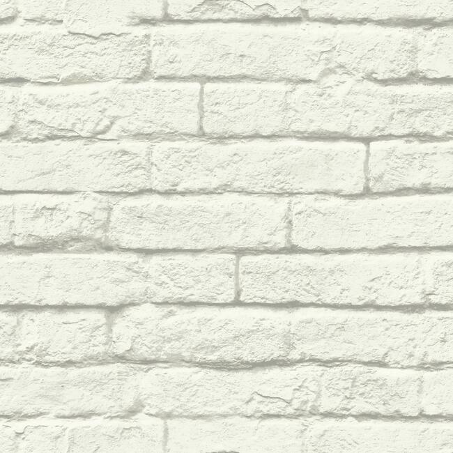 Brick-And-Mortar Premium Peel + Stick Wallpaper Peel and Stick Wallpaper Magnolia Home Roll Cool White 