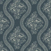 Coverlet Floral Premium Peel + Stick Wallpaper Peel and Stick Wallpaper Magnolia Home Roll Taupe On Navy 