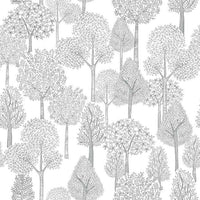 DwellStudio Treetops Premium Peel + Stick Wallpaper Peel and Stick Wallpaper York Roll Charcoal 