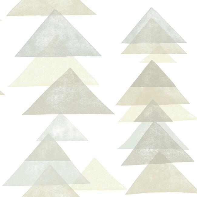 DwellStudio Triangles Premium Peel + Stick Wallpaper Peel and Stick Wallpaper York Roll Neutral 
