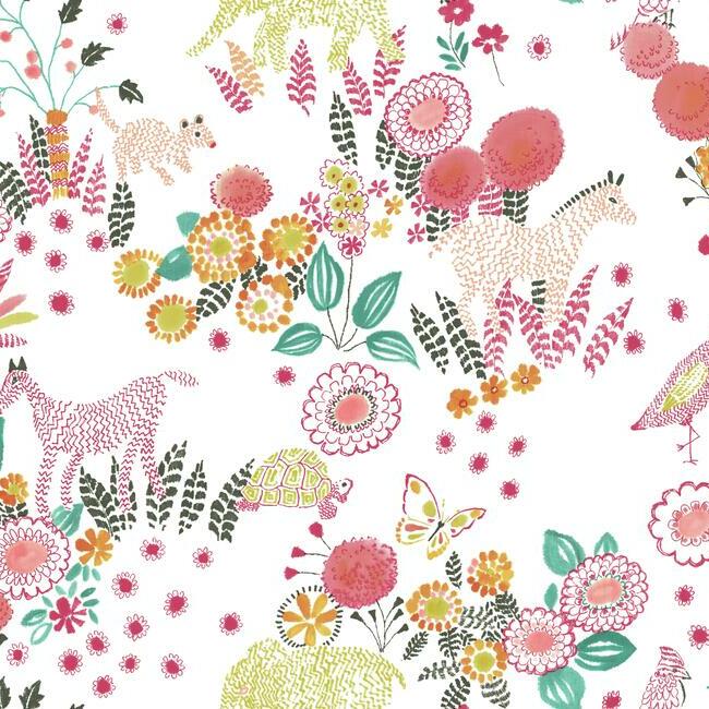 Reverie Premium Peel + Stick Wallpaper Peel and Stick Wallpaper York Roll Coral/Orange 