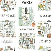 City Maps Premium Peel + Stick Wallpaper Peel and Stick Wallpaper Rifle Paper Co. Roll Mint 