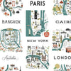 City Maps Premium Peel + Stick Wallpaper Peel and Stick Wallpaper Rifle Paper Co. Roll Blue & Red 