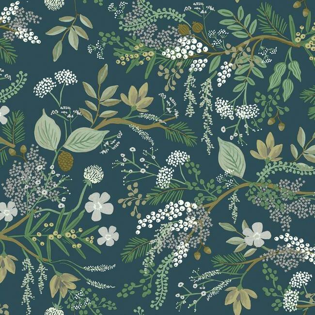 Juniper Forest Premium Peel + Stick Wallpaper Peel and Stick Wallpaper Rifle Paper Co. Roll Evergreen 
