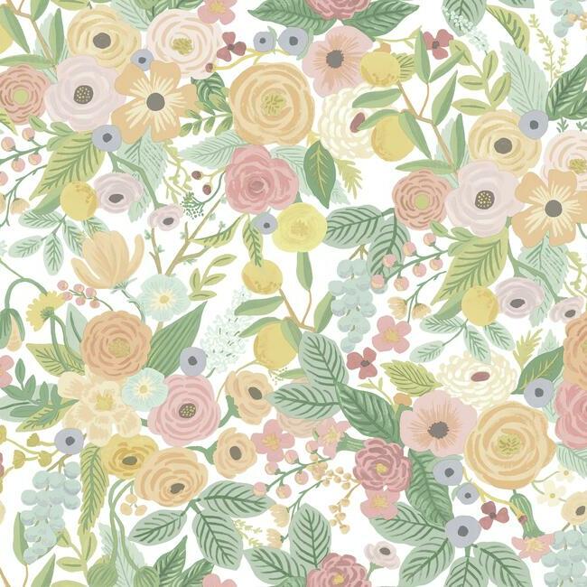 Garden Party Premium Peel + Stick Wallpaper Peel and Stick Wallpaper Rifle Paper Co. Roll Pastel Multi 